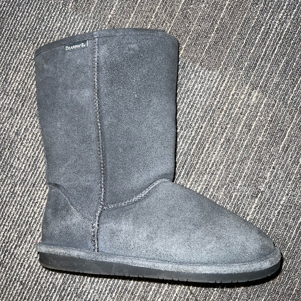 grey blue bearpaw boots